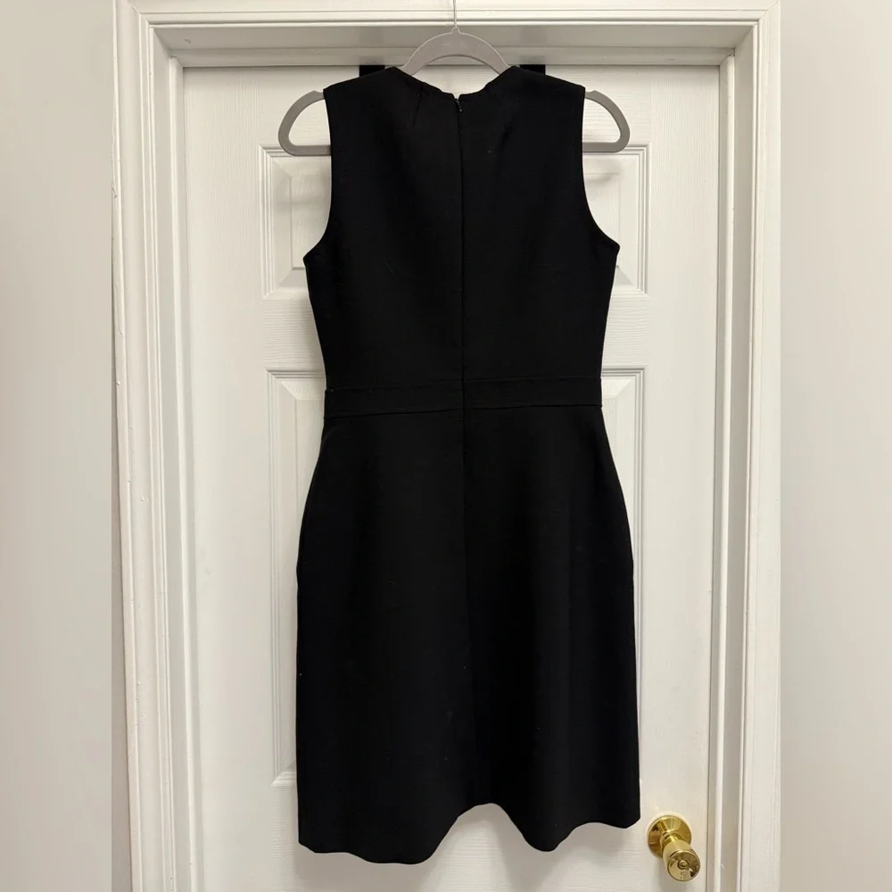 TORY BURCH Dress Sheath Career Wool Blend Sleeveless Modest Black Size 8